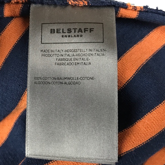 Belstaff Micah Striped Top Sz 38/XS Blue Orange - Picture 6 of 8